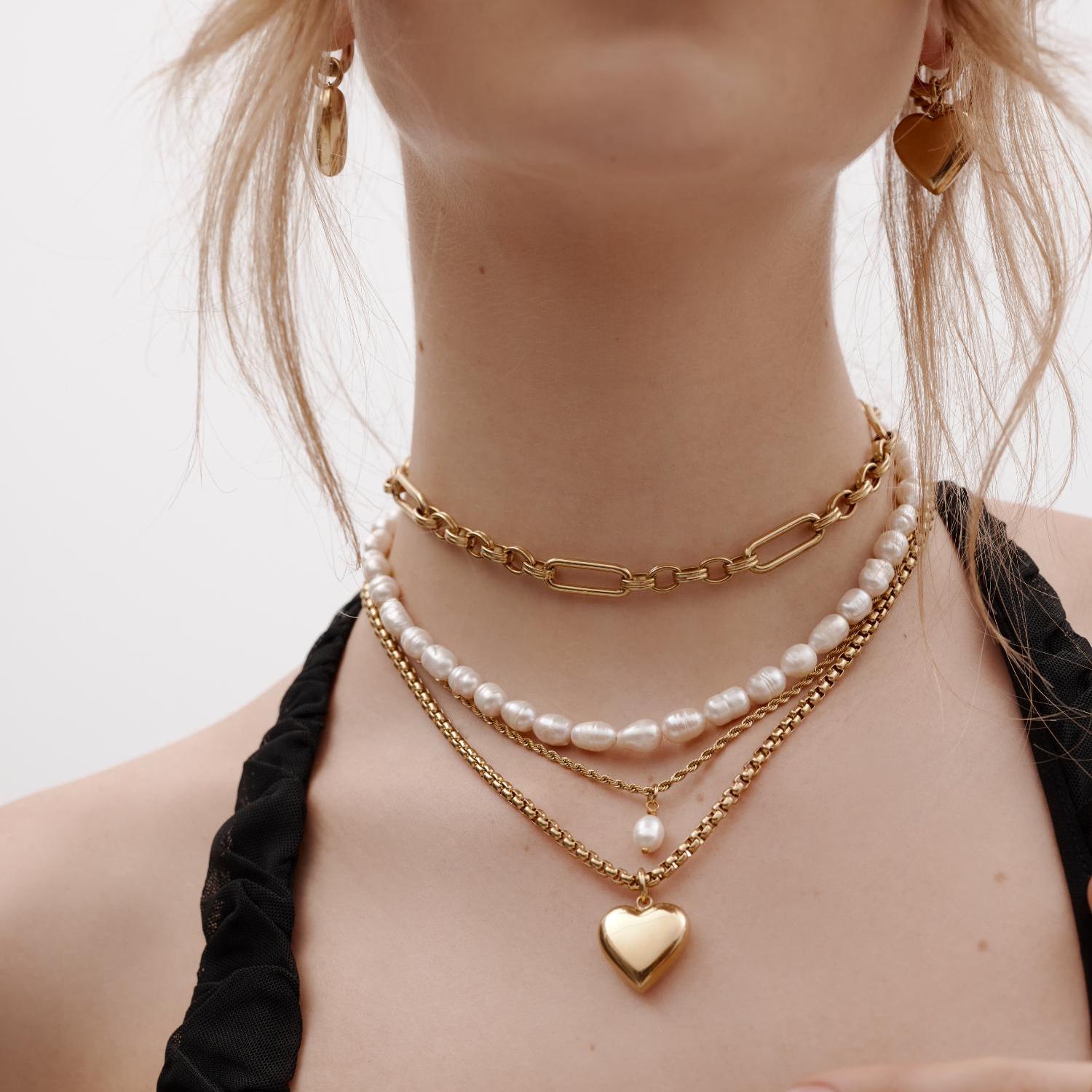 Silk & Steel Luxe Necklace - Gold