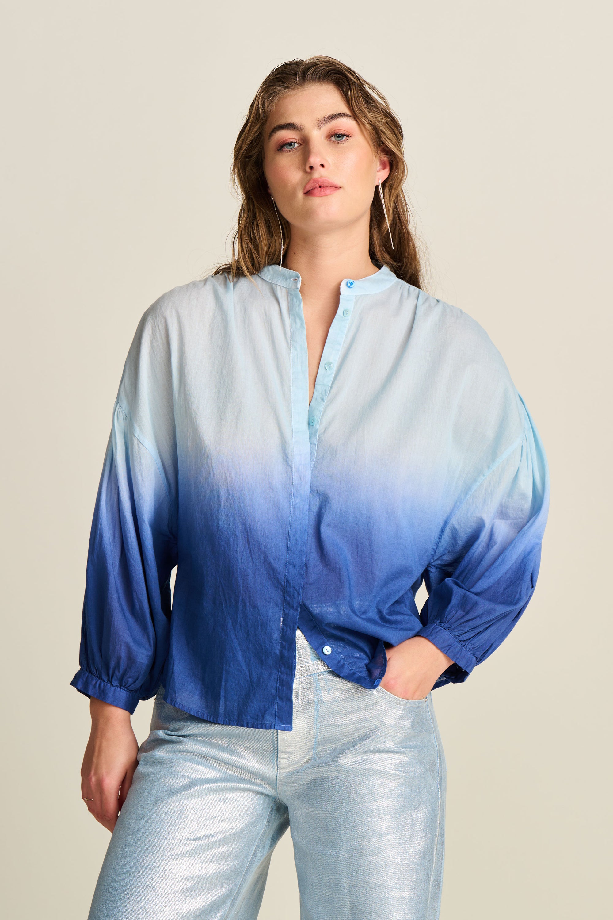 POM Blouse - Faded Ink Blue