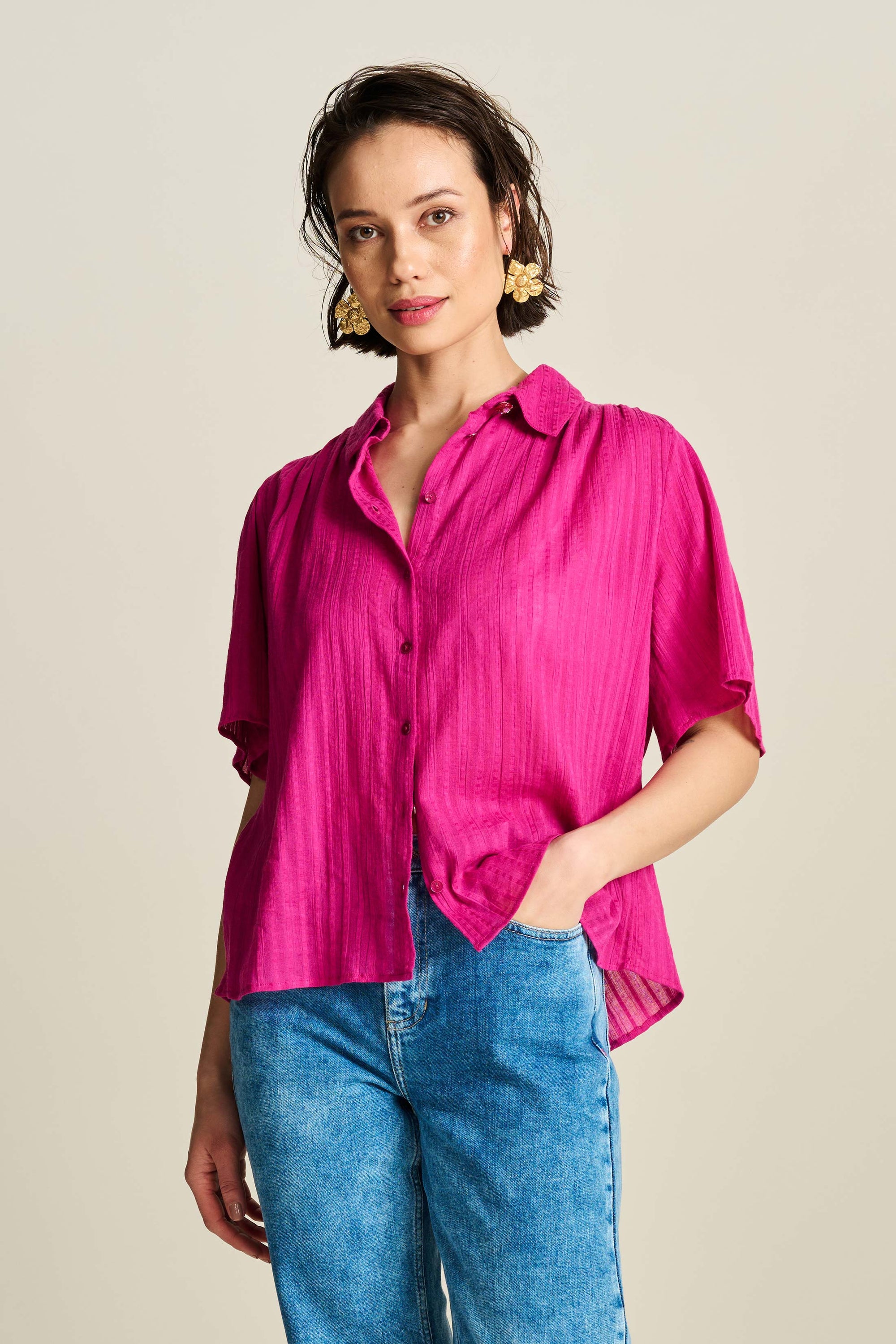 POM Blouse - Fuchsia