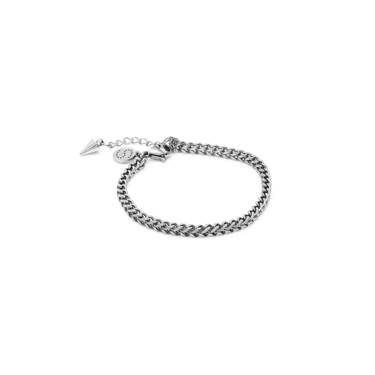 Silk &amp; Steel Braided Bracelet - Silver