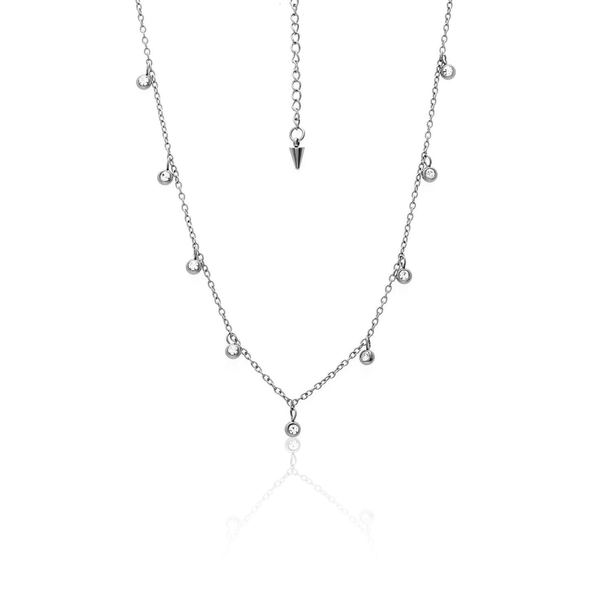 Silk &amp; Steel Glimmer Necklace - Silver