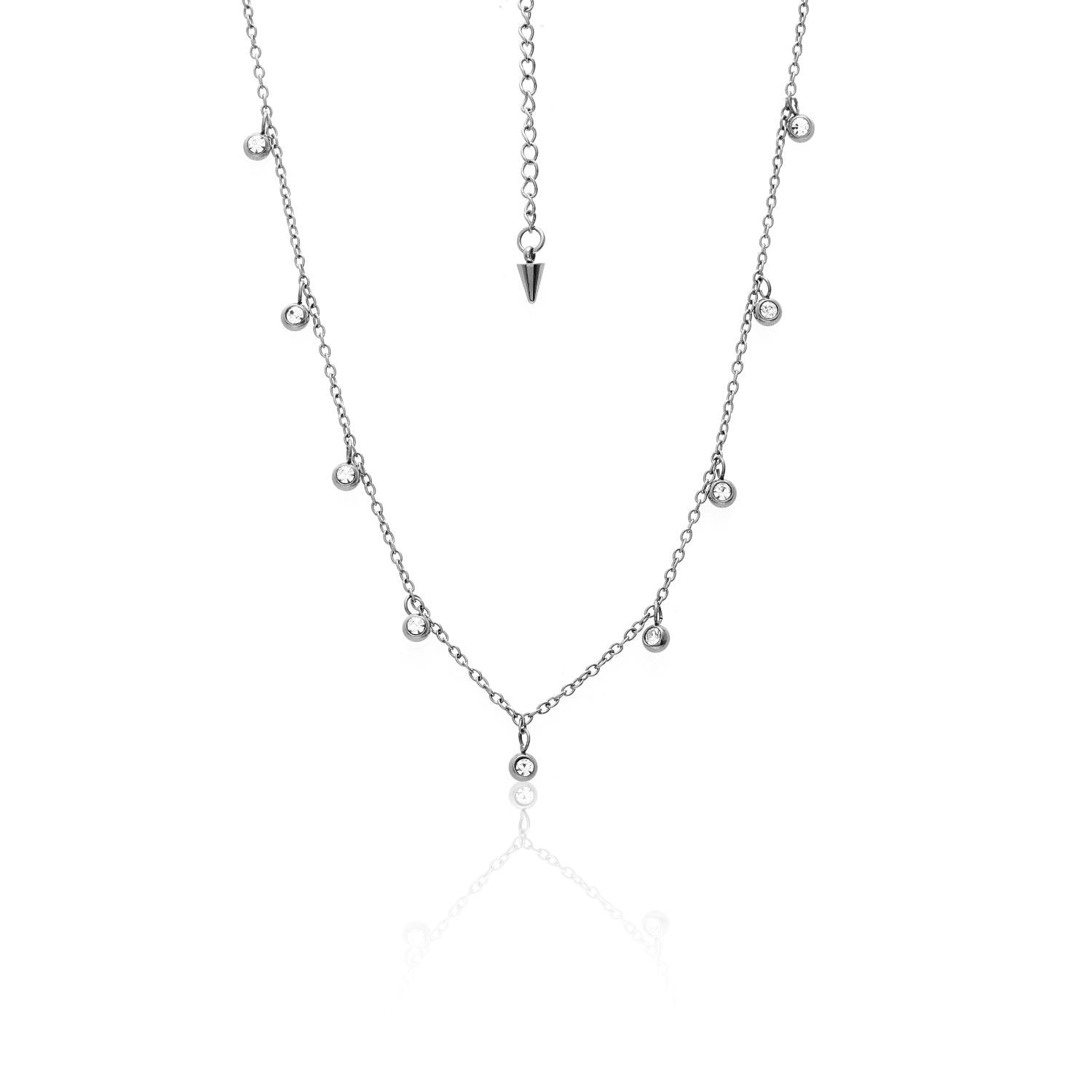 Silk & Steel Glimmer Necklace - Silver