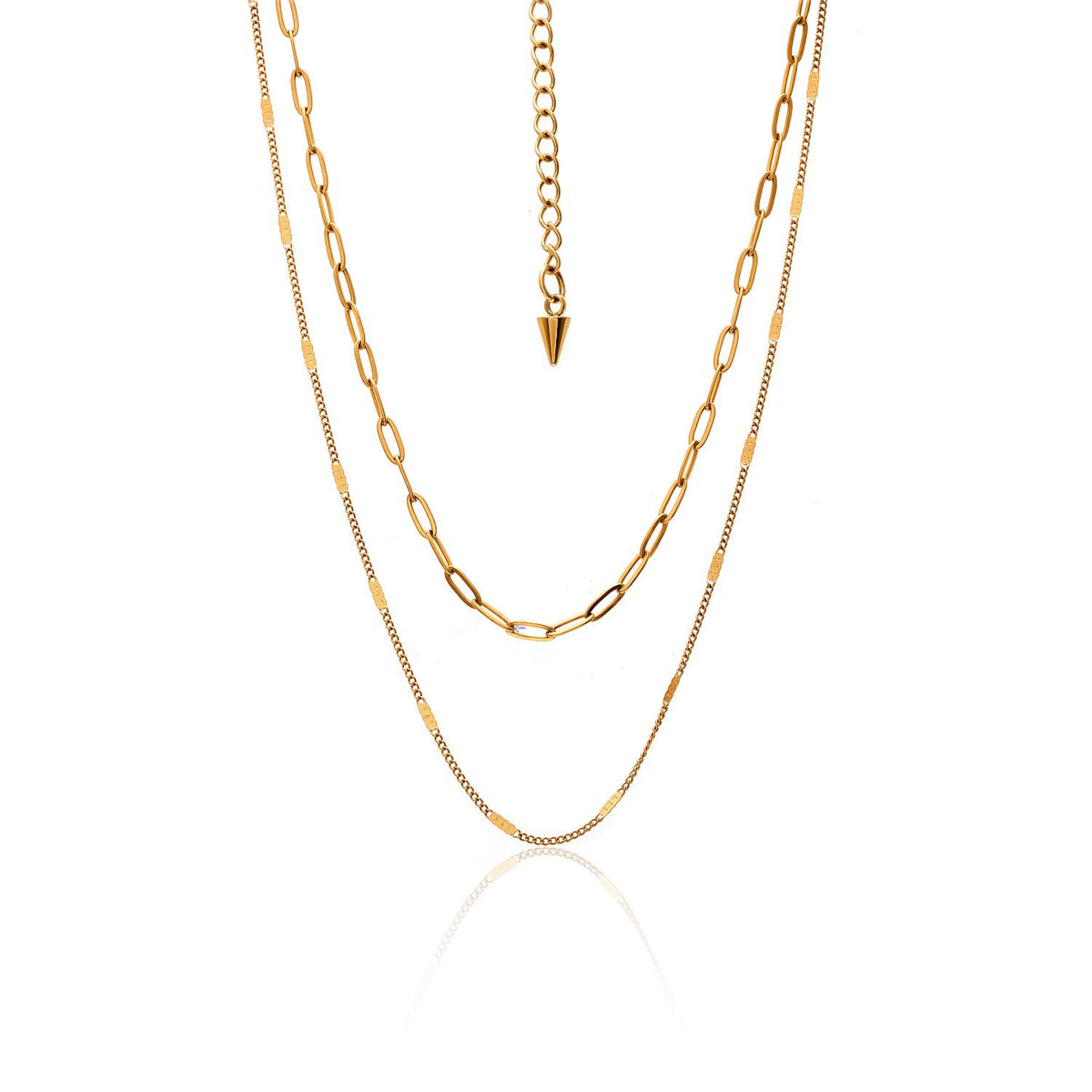 Silk &amp; Steel Horizon Necklace - Gold