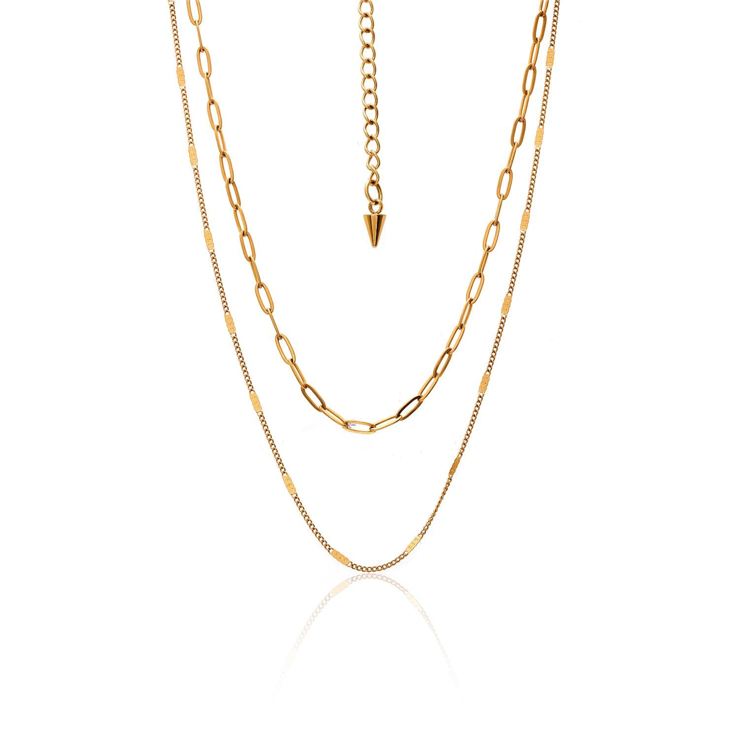 Silk & Steel Horizon Necklace - Gold