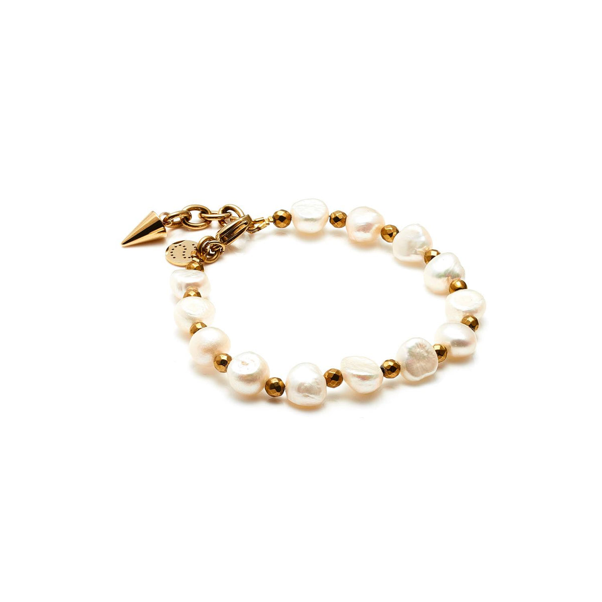 Silk &amp; Steel Lumina Pearl Bracelet - Gold