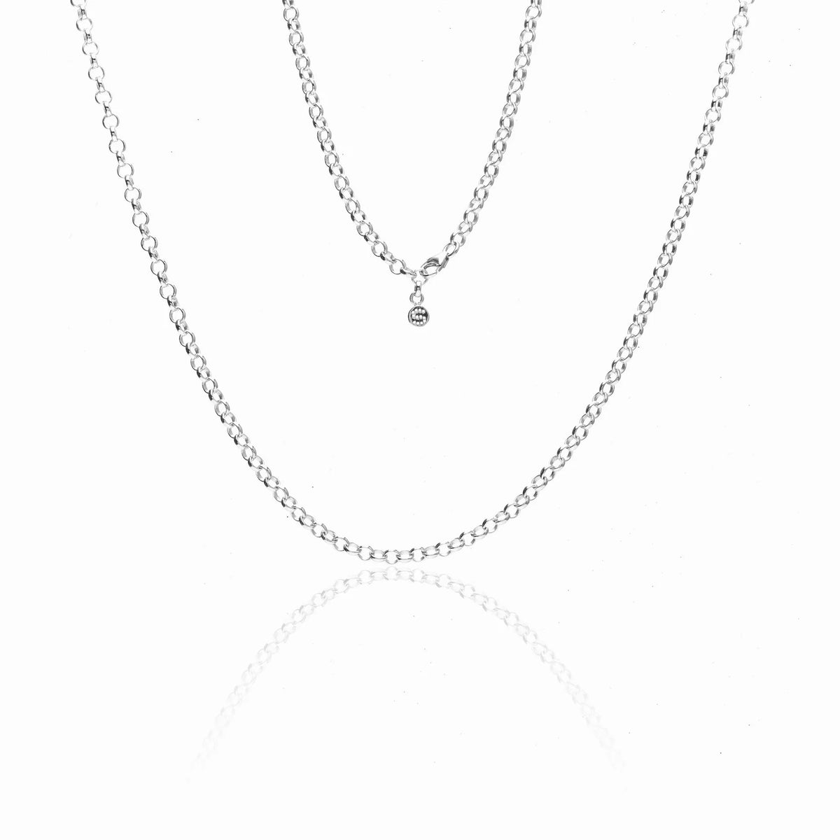 Silk &amp; Steel Belcher Necklace - Silver