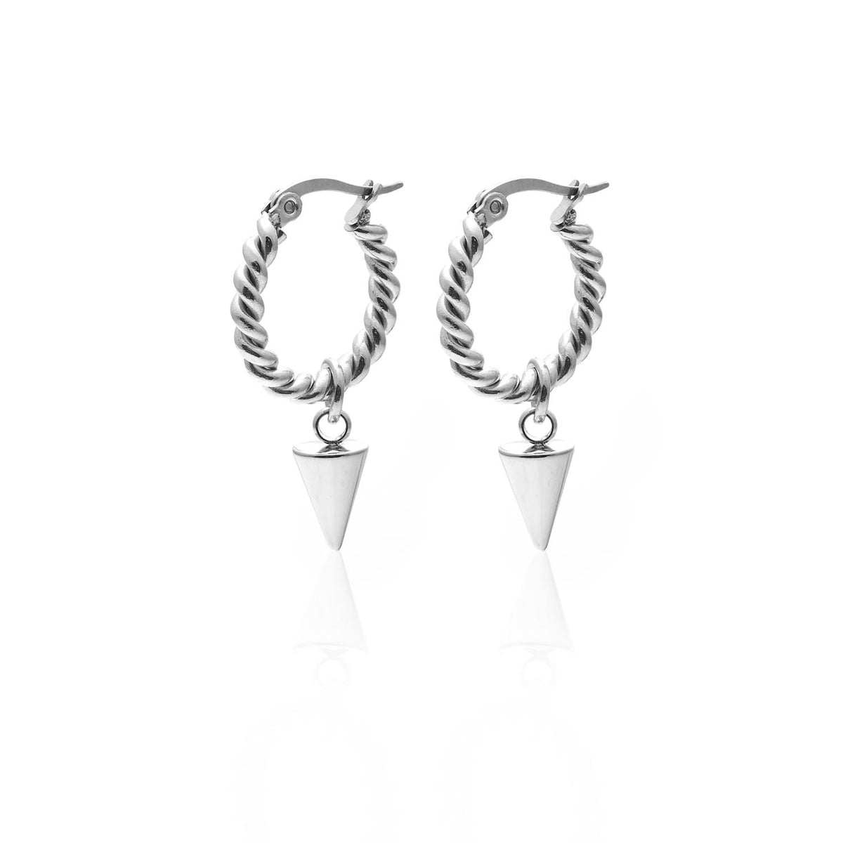 Silk &amp; Steel Matisse Hoops - Silver