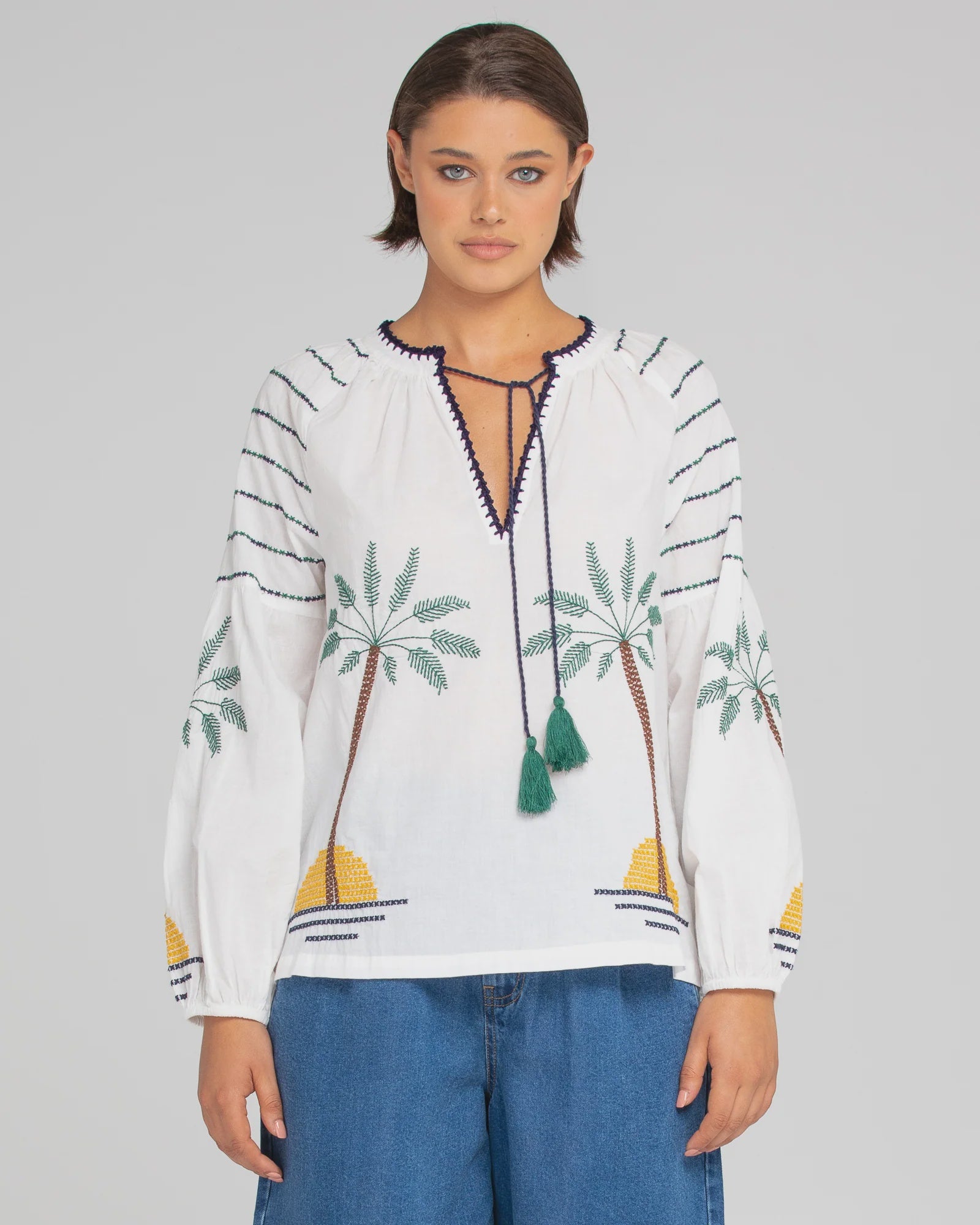 Boom Shankar Palm Shirt - White