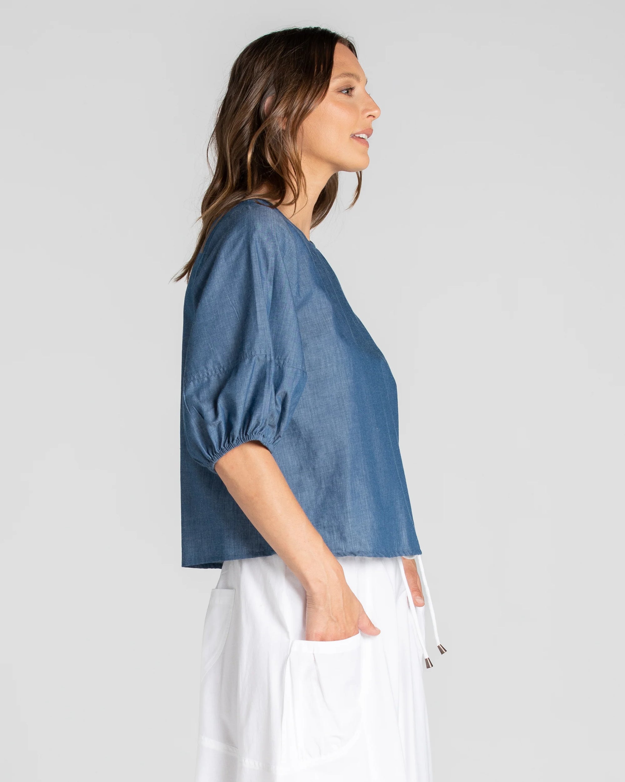 Boom Shankar Ava Top - Chambray