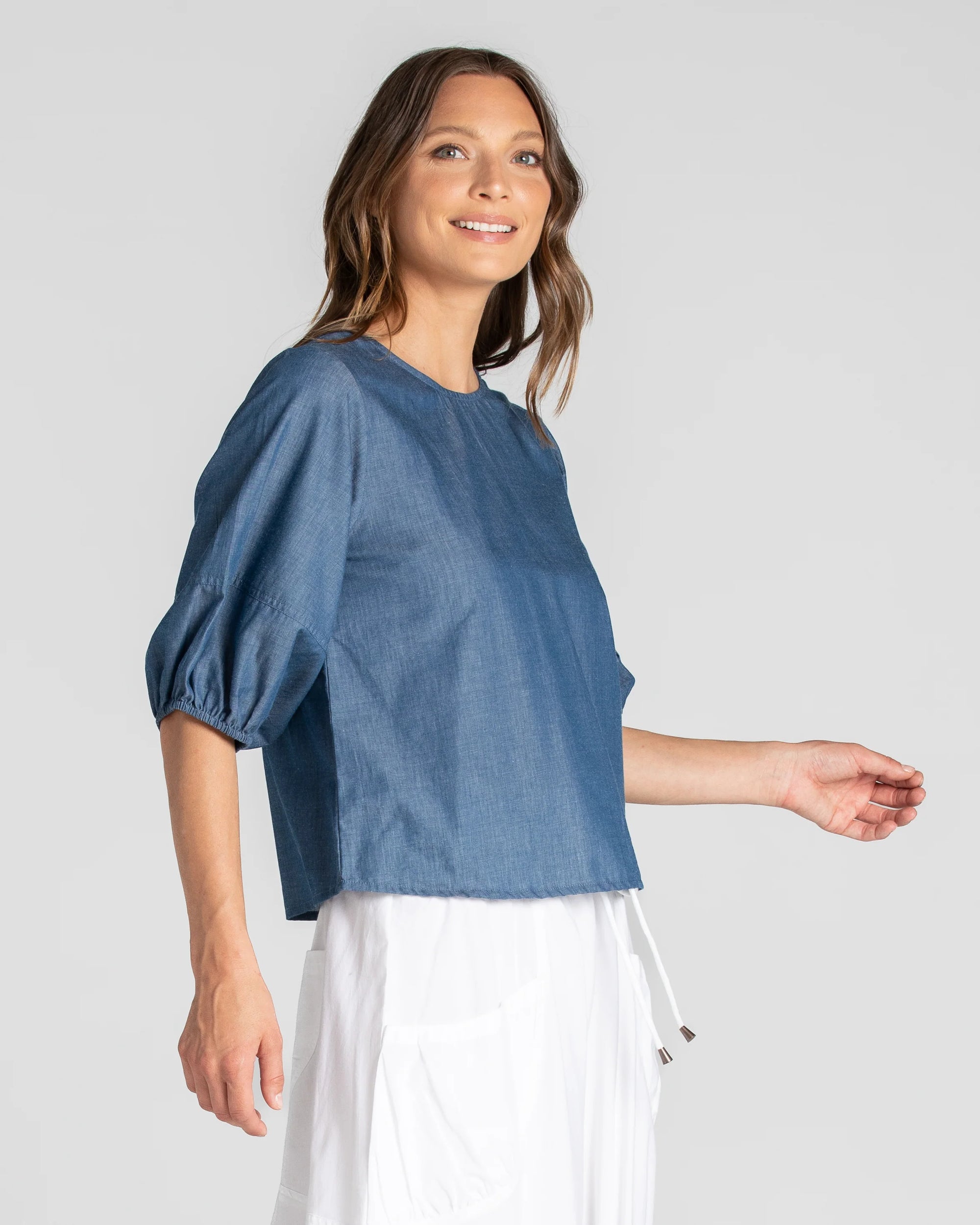 Boom Shankar Ava Top - Chambray