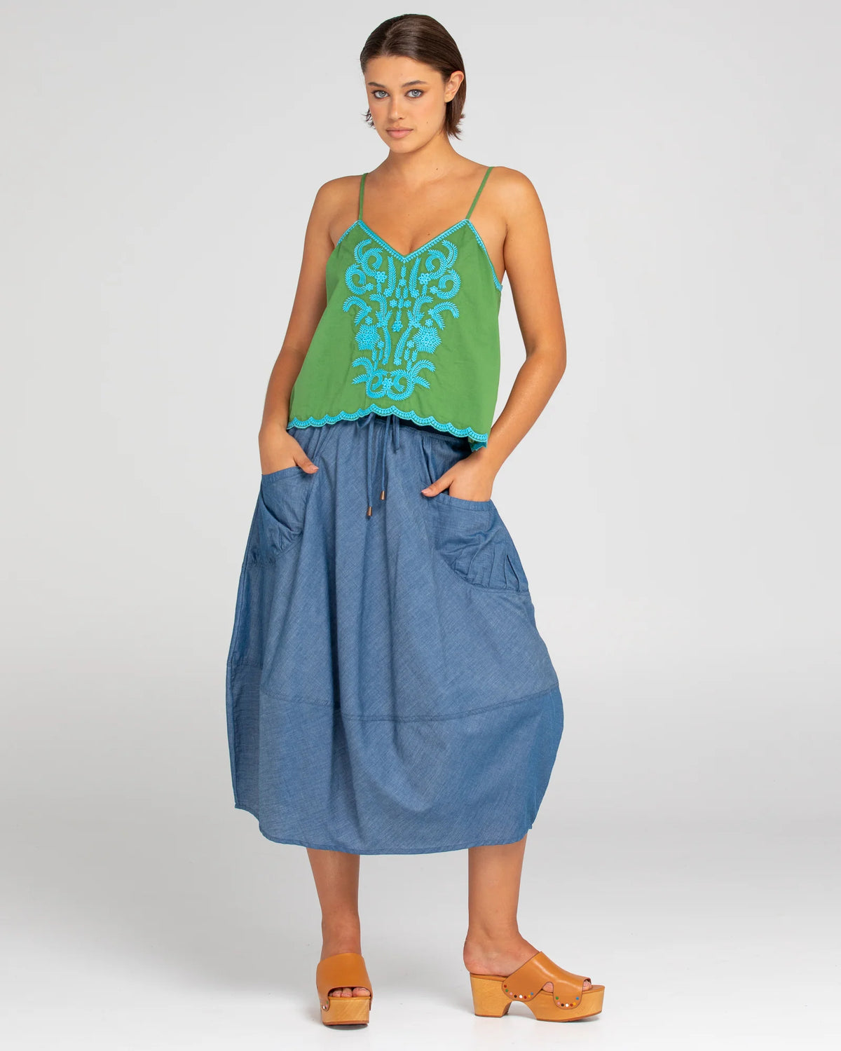 Boom Shankar Guru Skirt -  Chambray