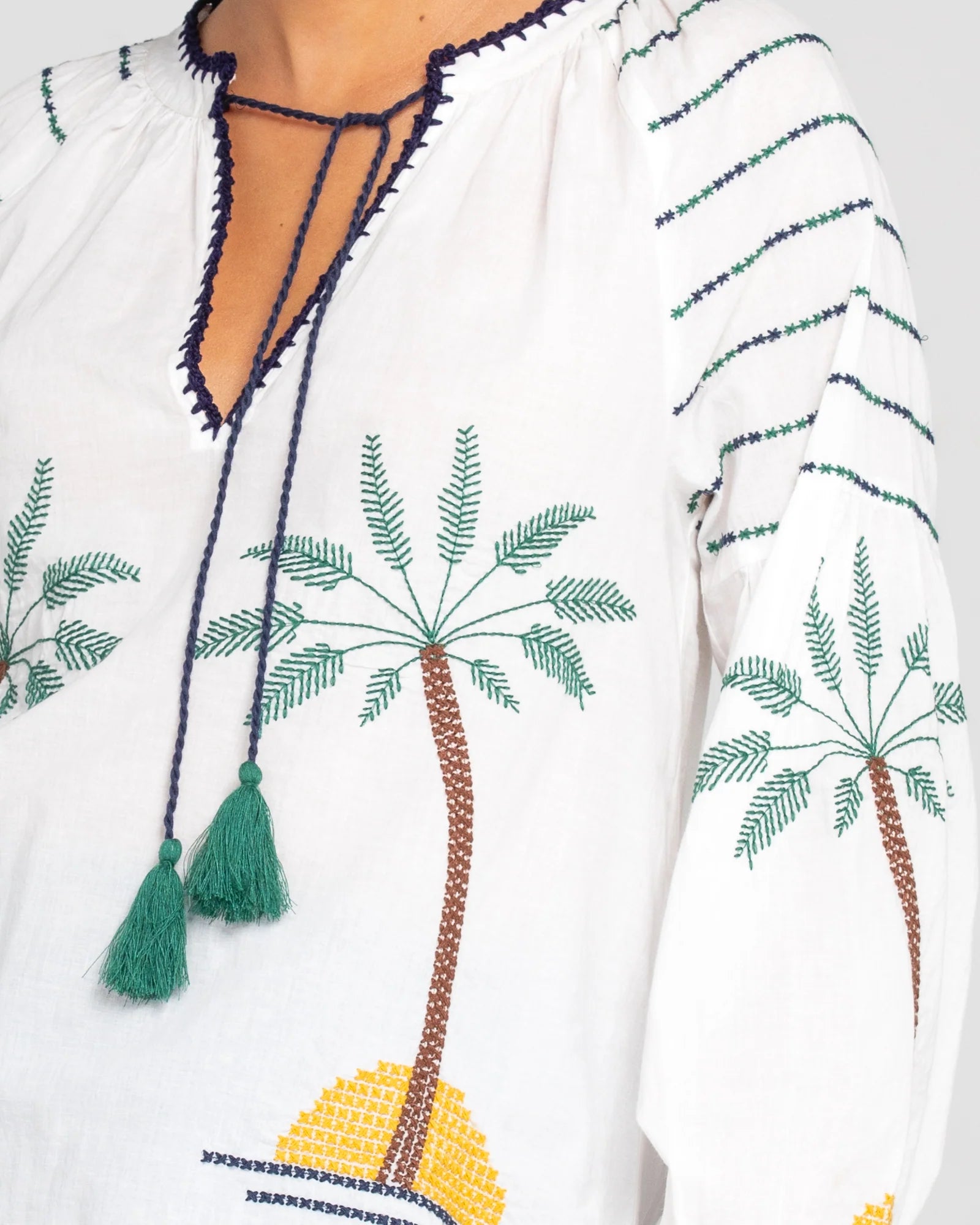 Boom Shankar Palm Shirt - White