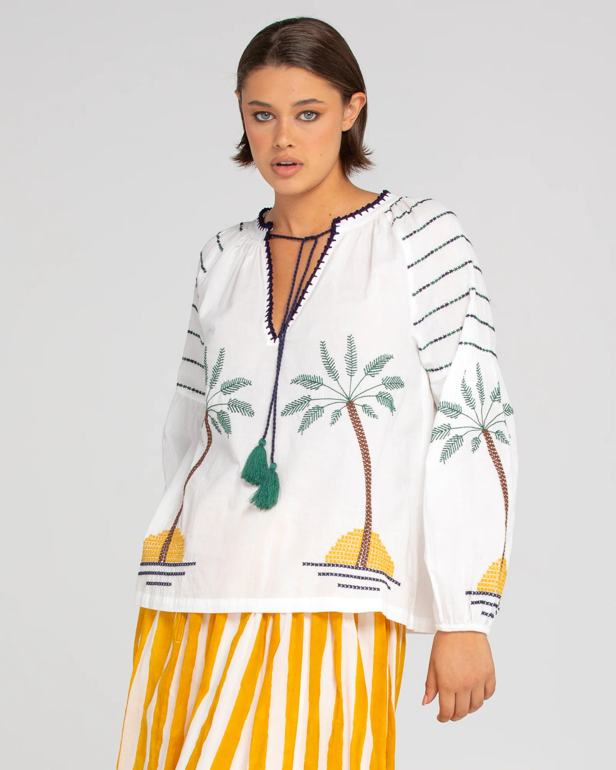 Boom Shankar Palm Shirt - White