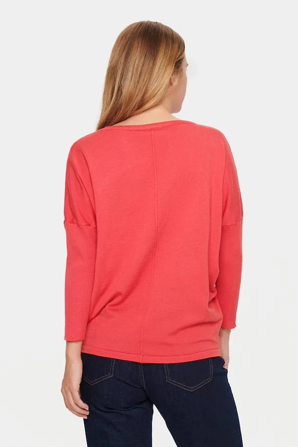 Saint Tropez Mila Round Neck Pullover - Cayenne