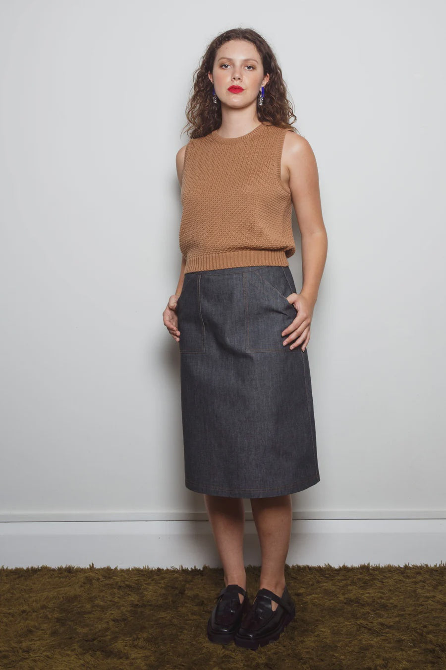 Dalston Sara Skirt - Washed Black Denim