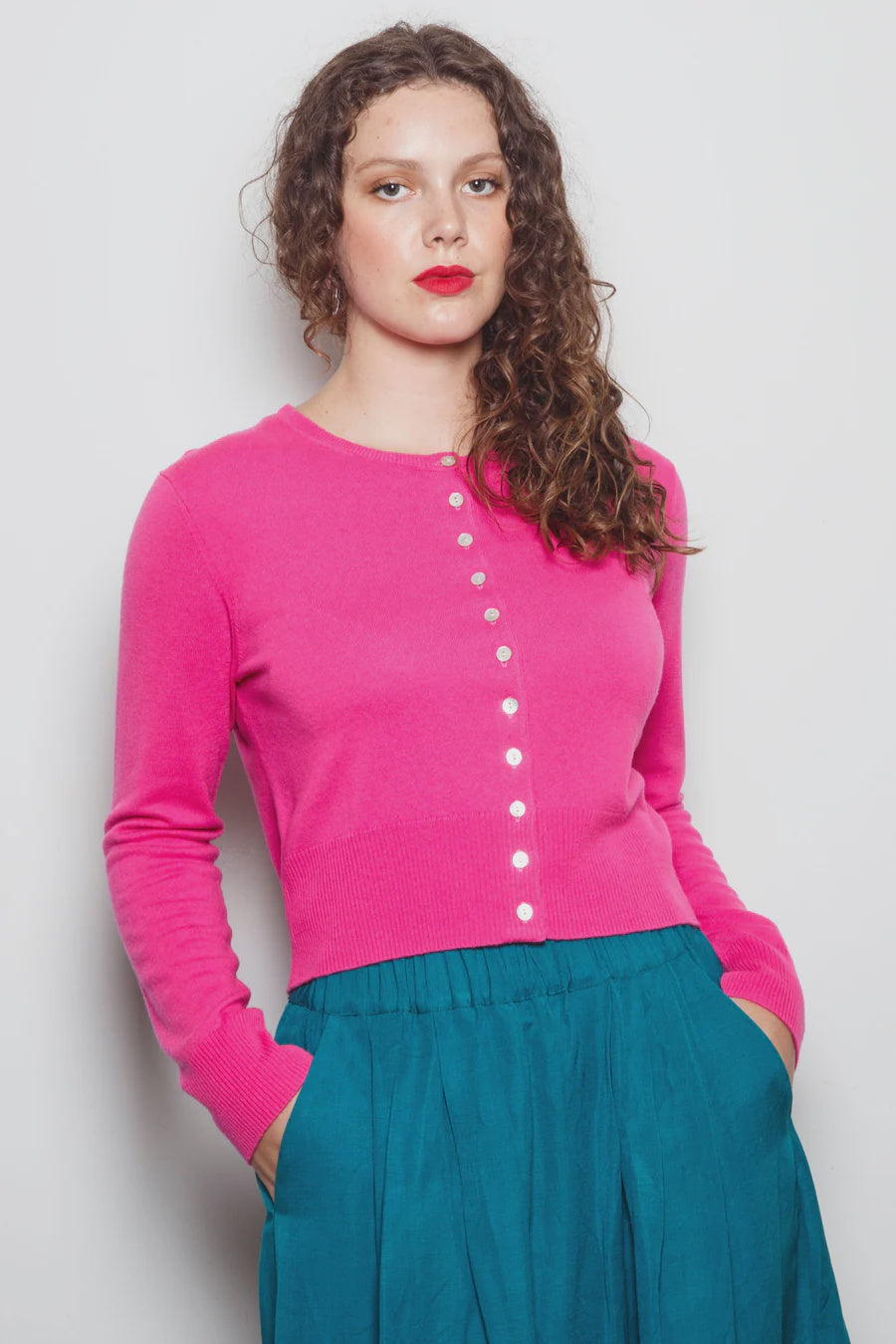 Dalston Ava Cardigan - Azalea