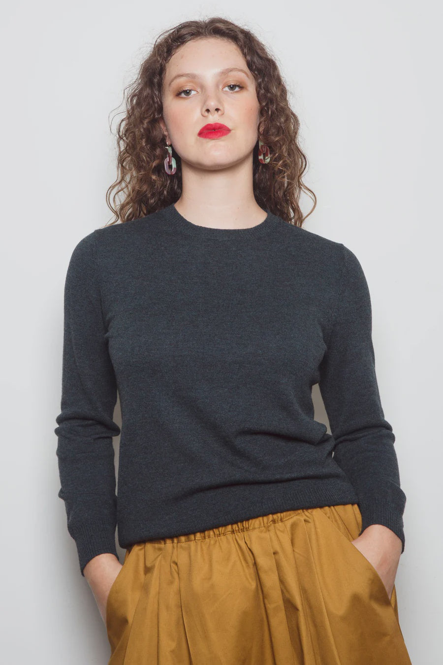 Dalston Kate Crew Sweater -  Forest