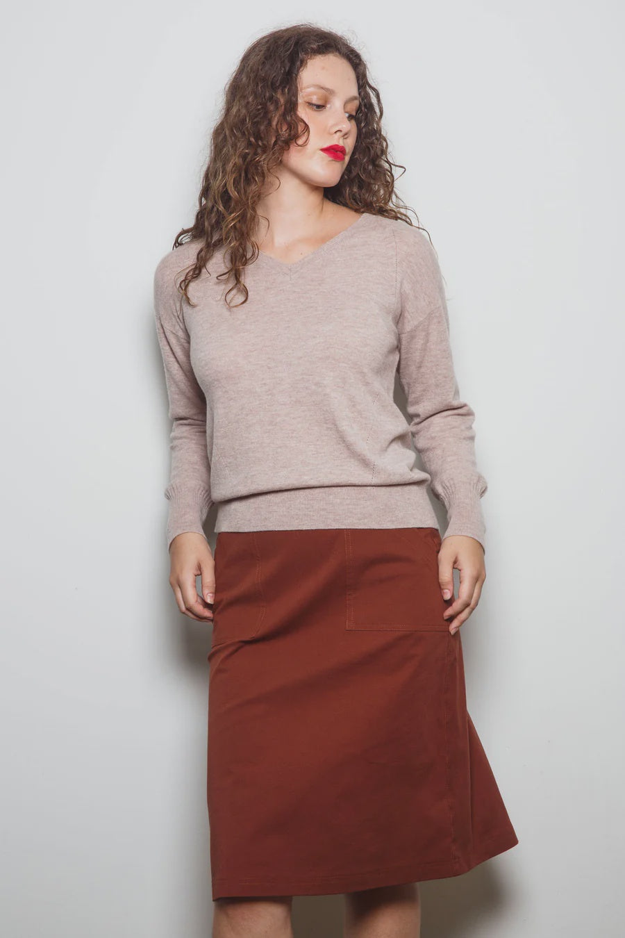 Dalston Veeta Vee Sweater - Oatmeal