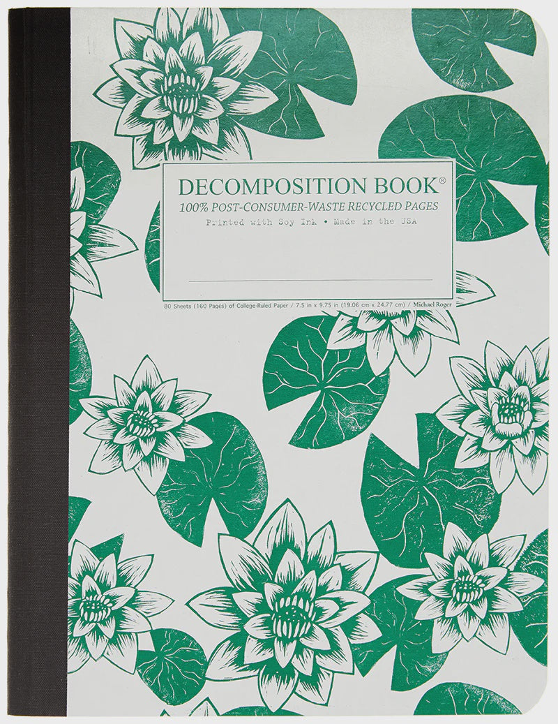 Decomposition Large Ruled Notebook - Lily Pads