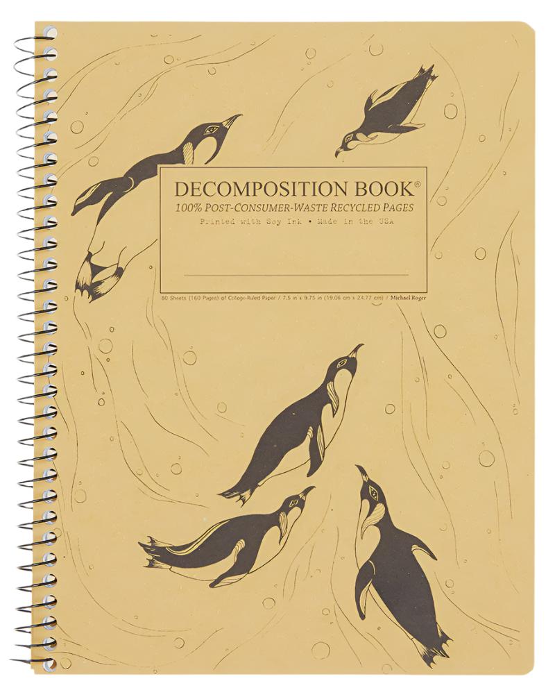 Decomposition Large Spiral Ruled Notebook - King Penguins