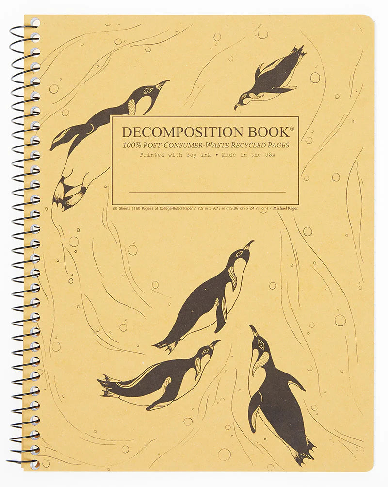 Decomposition Large Spiral Ruled Notebook - King Penguins