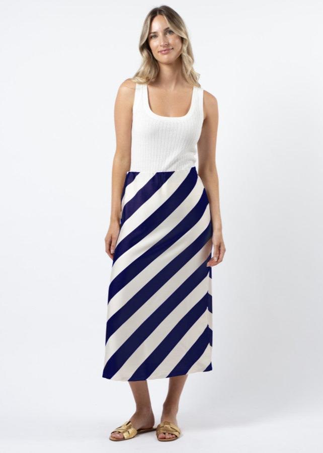 Stella And Gemma Erin Skirt Navy and White Stripe