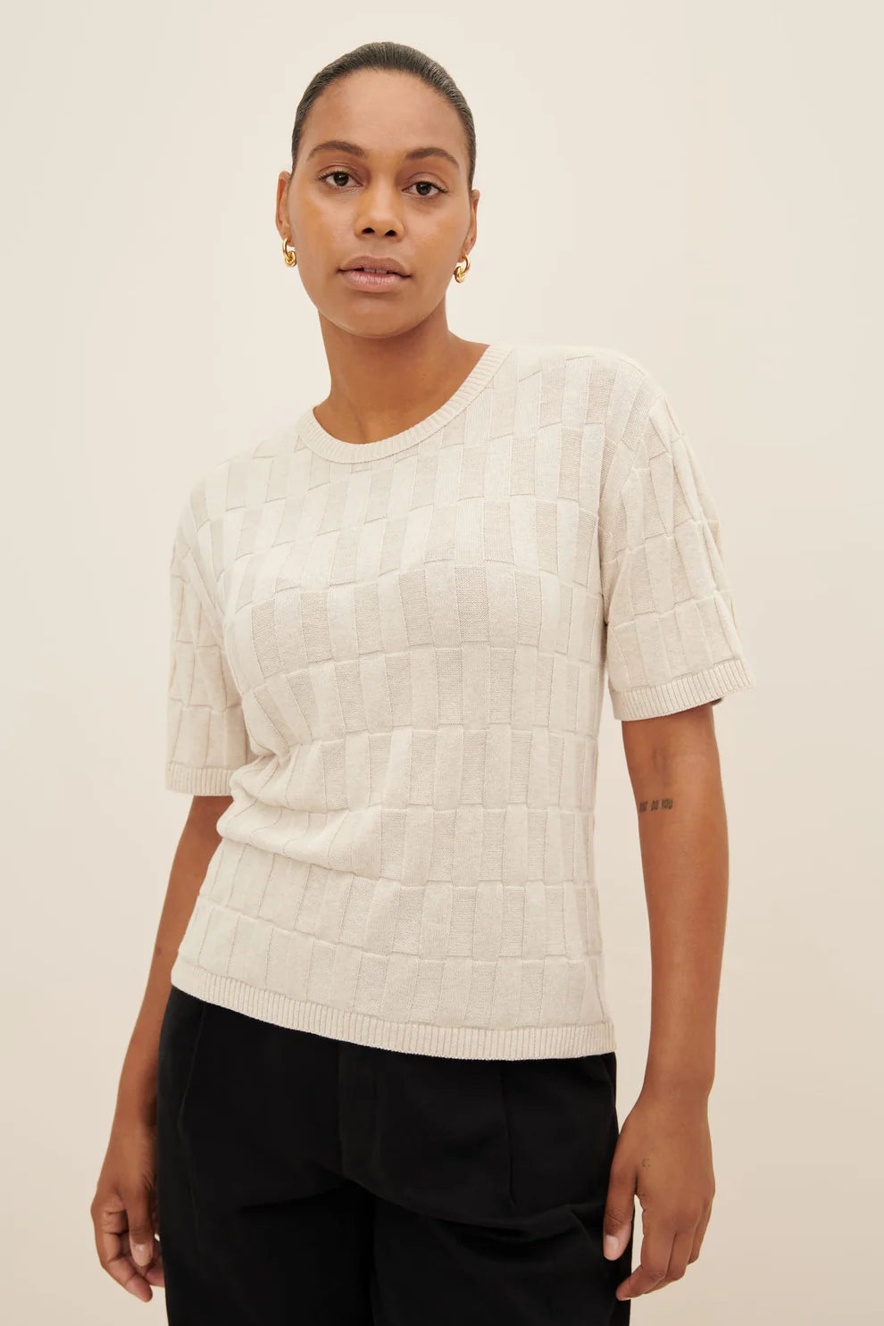 Kowtow Etch Tee - Light Marle