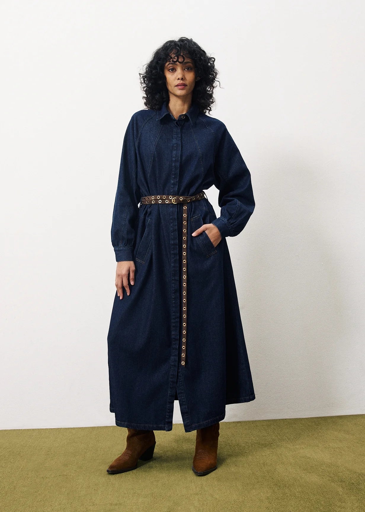 FRNCH Lisbeth Dress - Blue Denim