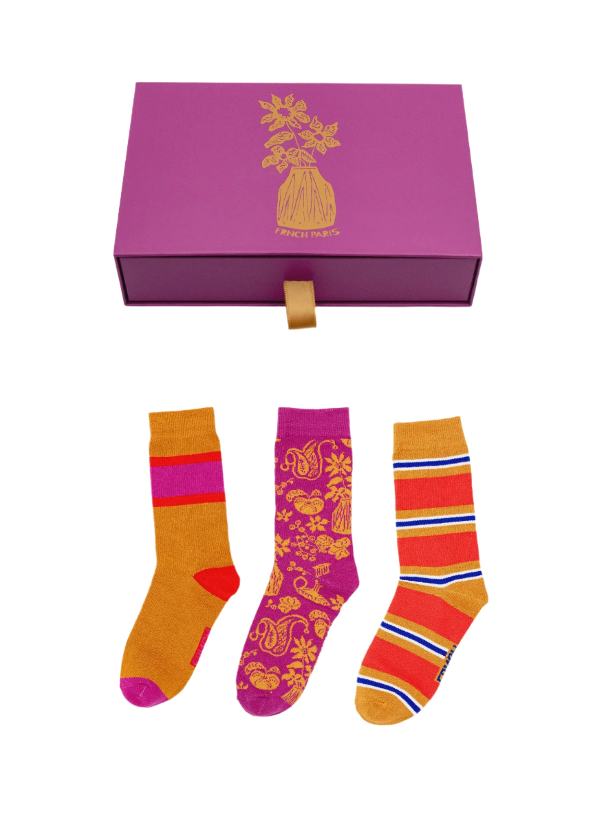 FRNCH Ivete Socks 3 Pack - Purple