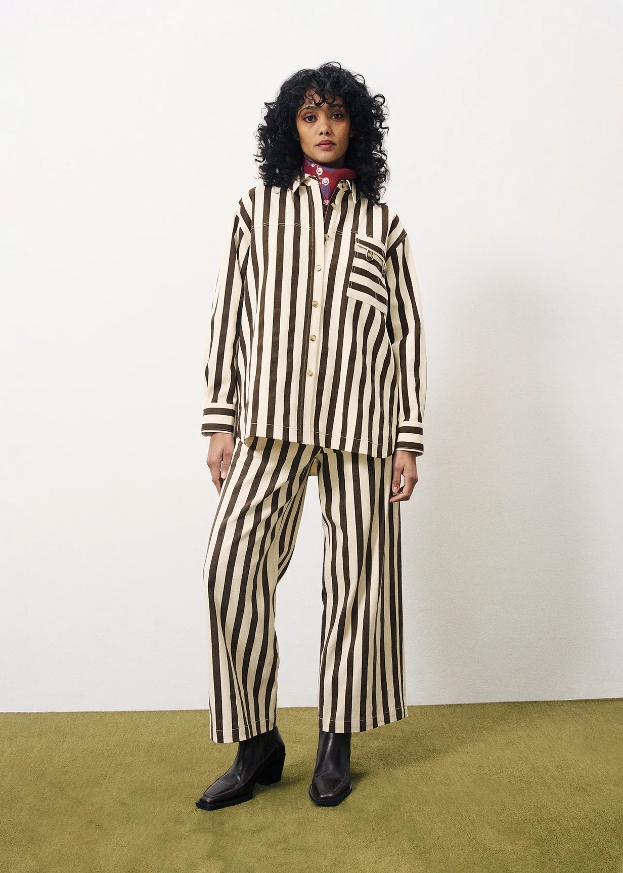 FRNCH Pelly Pant - Chocolate Stripe