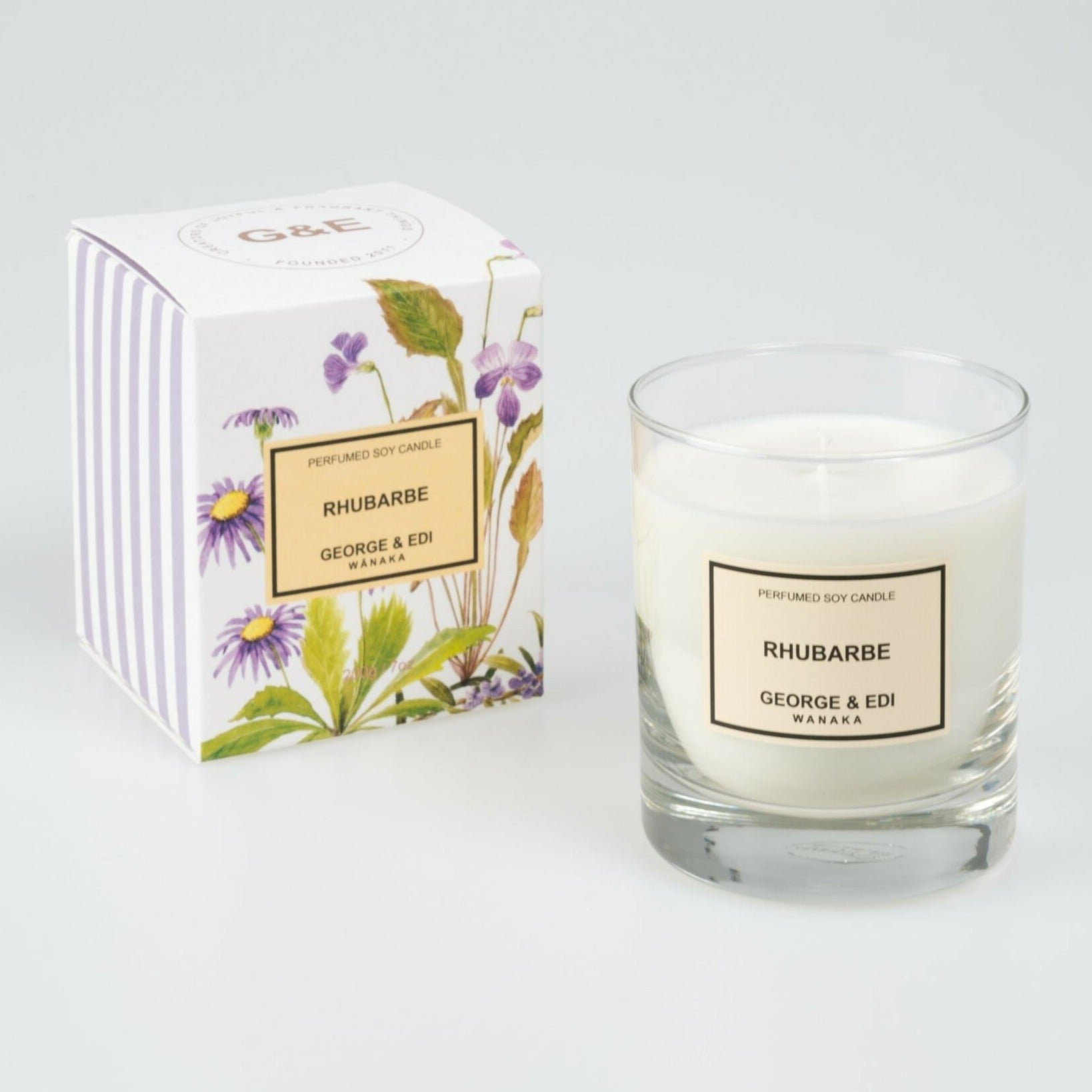 george & edi standard perfumed candle rhubarbe