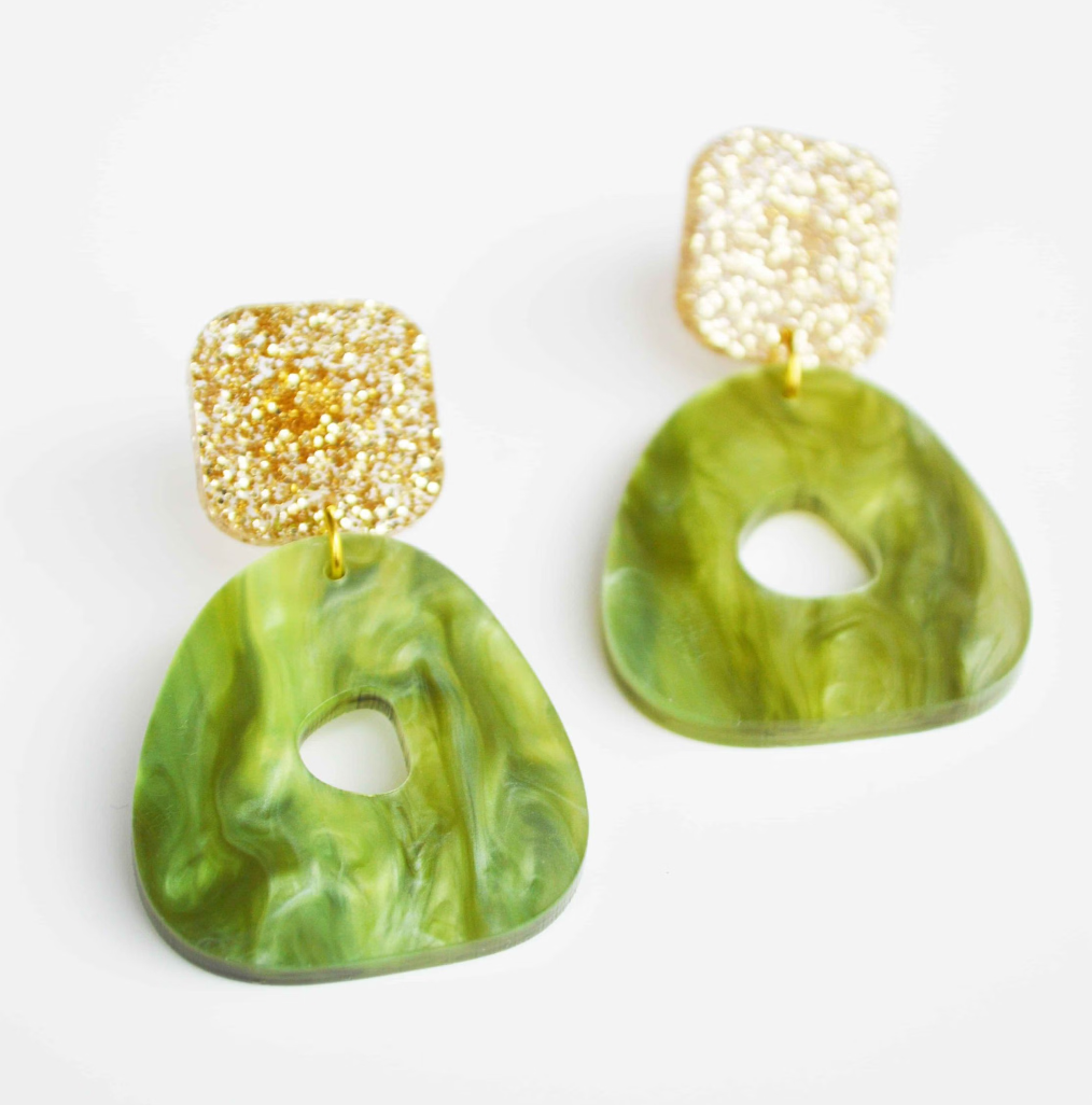 Hagen &amp; Co Maia Earrings - Sage