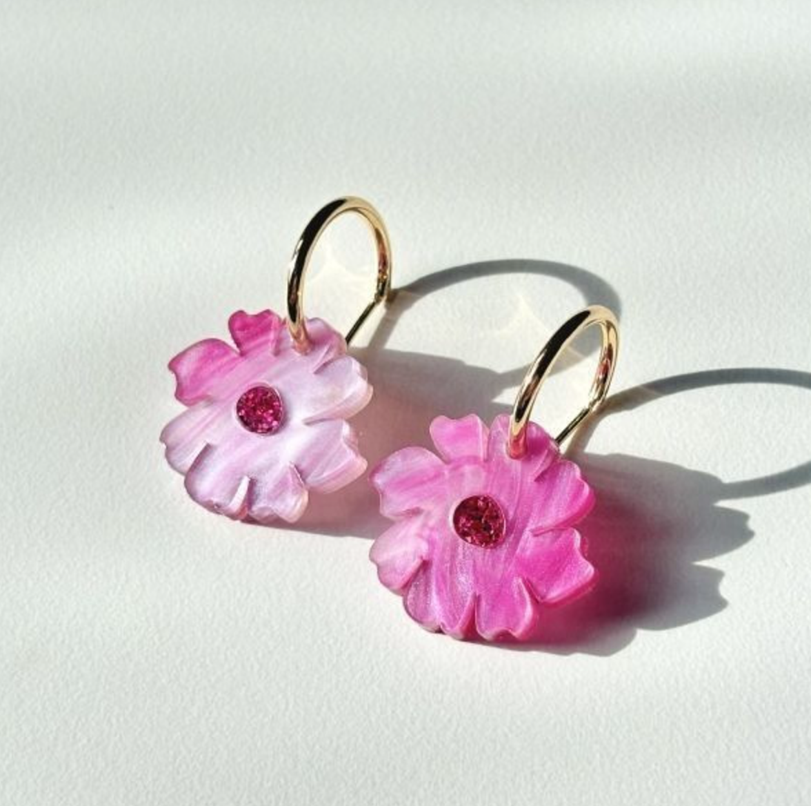 Hagen &amp; Co Wildflower Earrings - Magenta