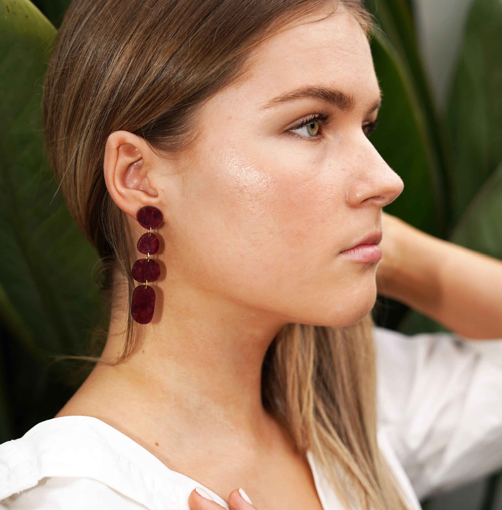 Hagen  & Co Juno Earrings - Merlot