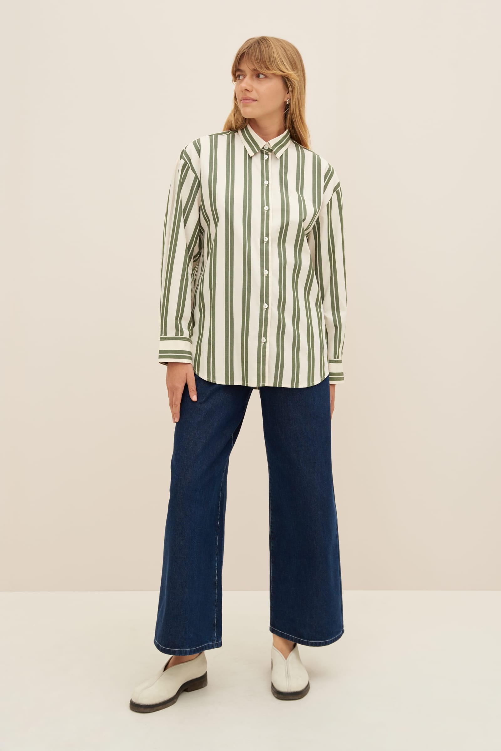 Kowtow Petra Shirt - Forest Stripe