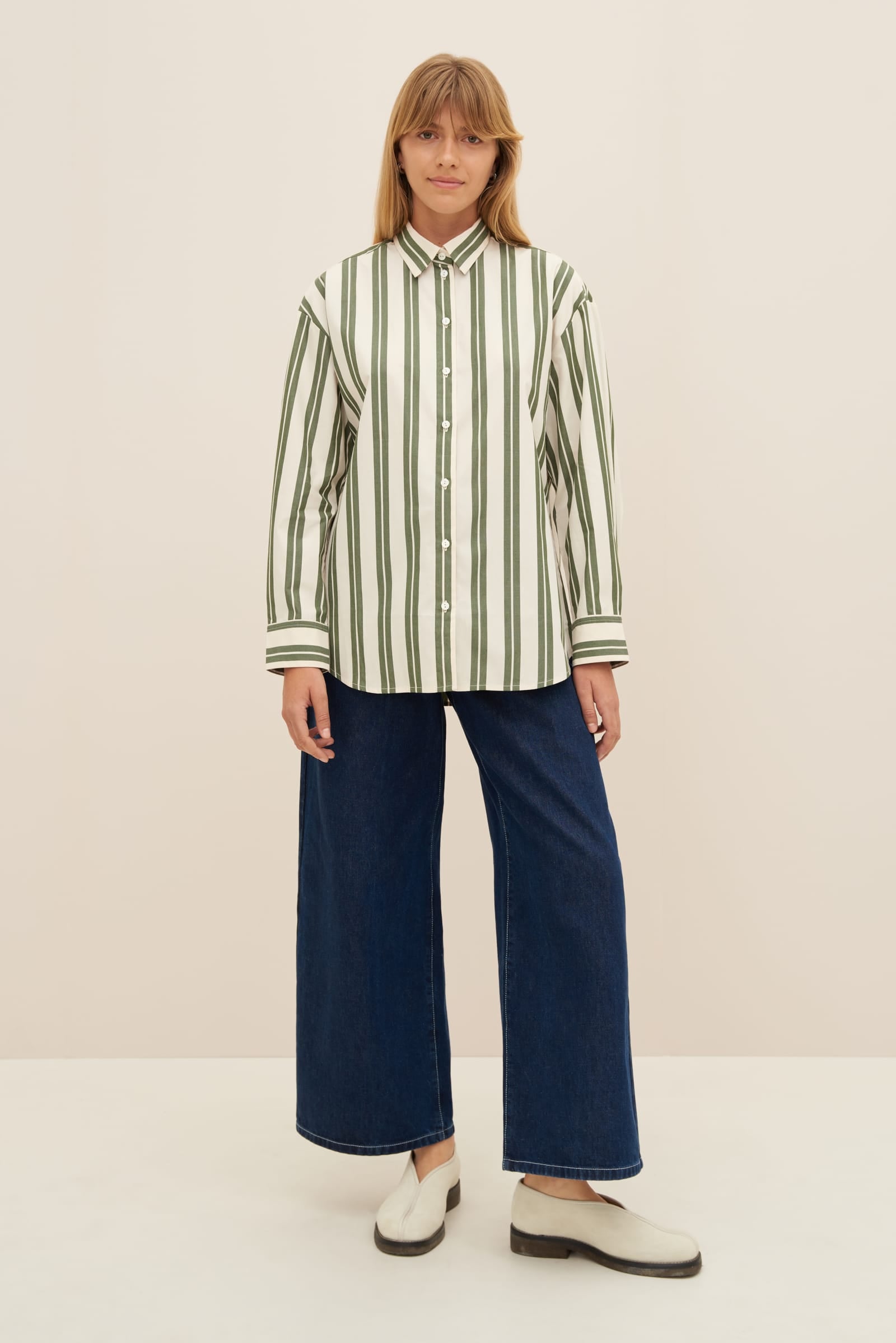 Kowtow Petra Shirt - Forest Stripe