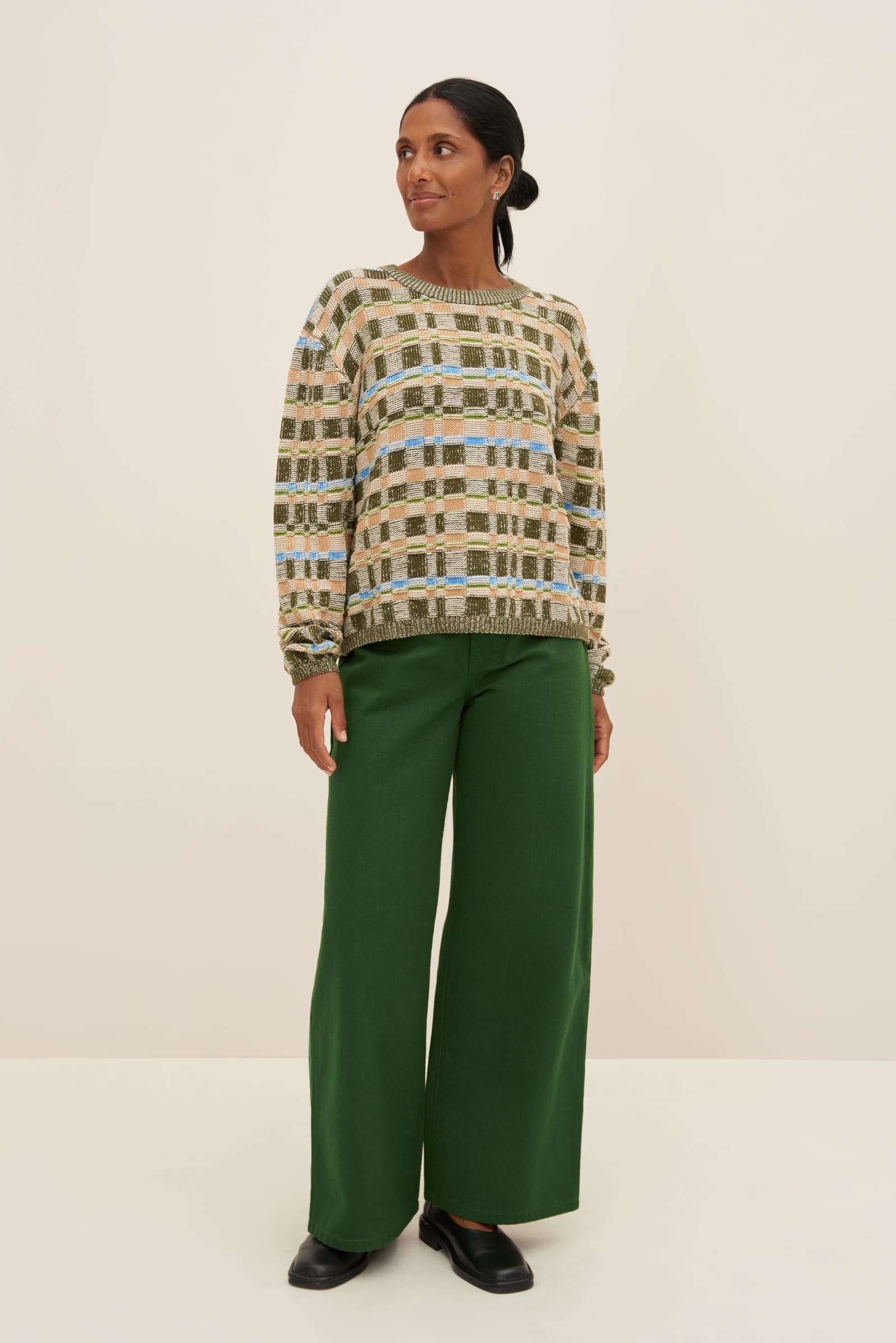 Kowtow Ridge Sweater Earth Check Good Thing