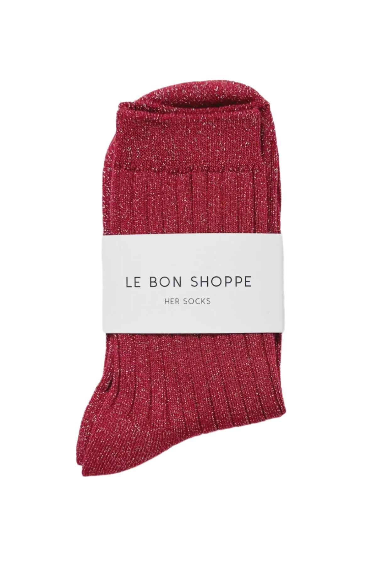 Le Bon Shoppe Her Socks - Carmine Glitter