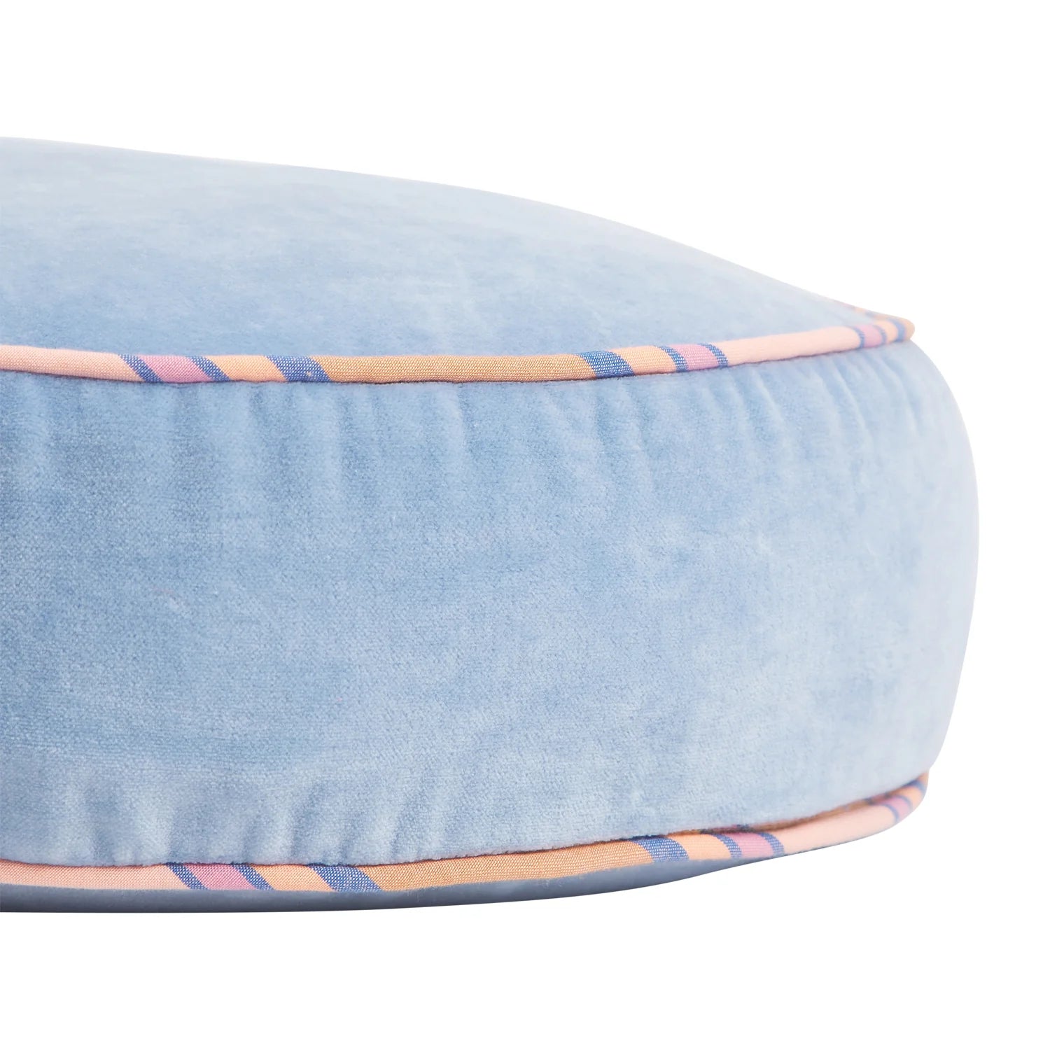 Sage and Clare Castilo Round Velvet Cushion - Blue Jean