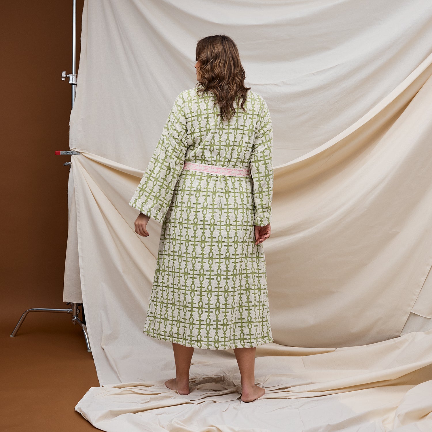 Sage and Clare Amata Toweling Robe - Palm