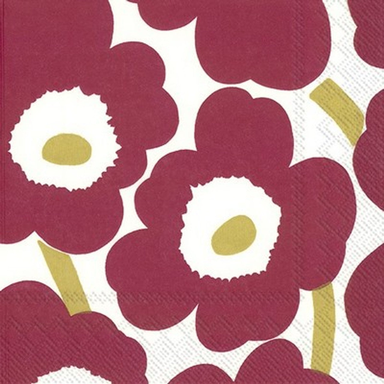 Marimekko Napkins - Unikko Dark Red Gold