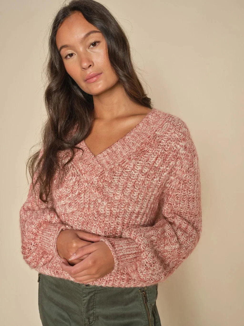 Mos Mosh Jaylin V-Neck Knit - Rosette