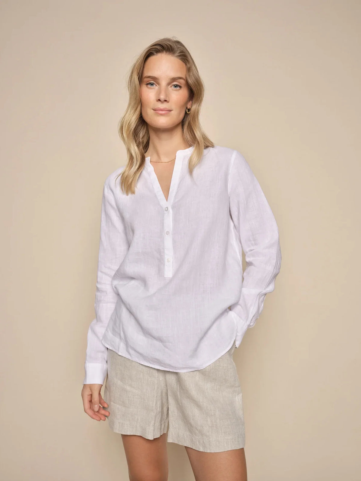 Mos Mosh Danna Linen Blouse - White