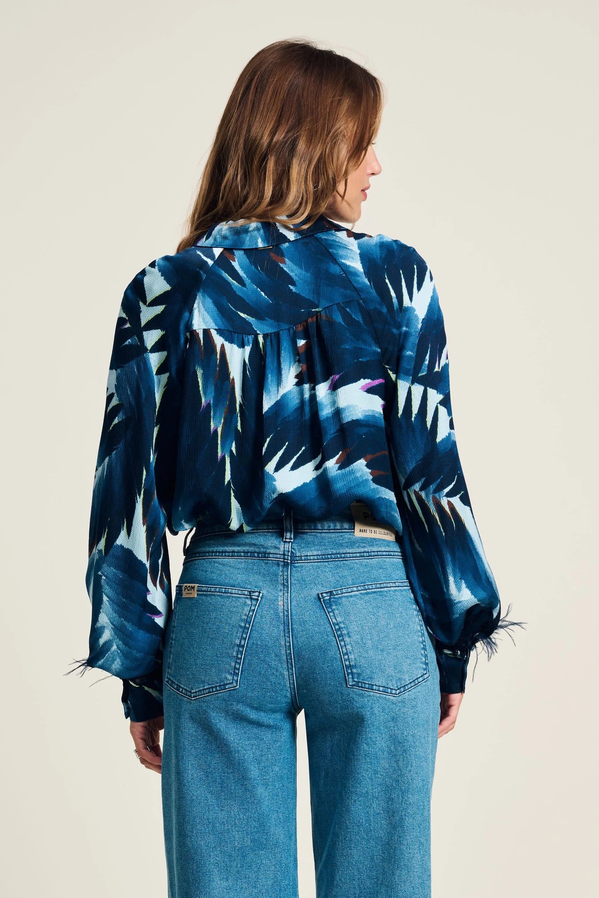 POM Blouse - Feathers Blue