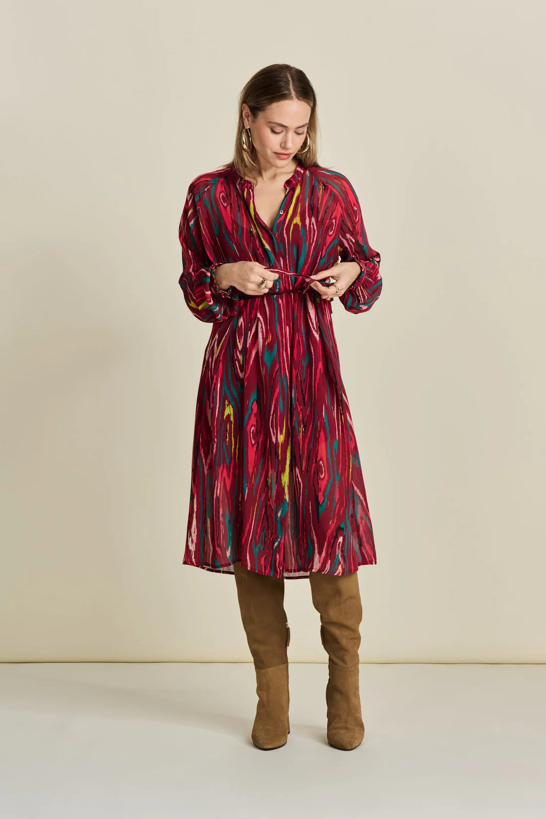 POM Dress - Woody Burgundy Red