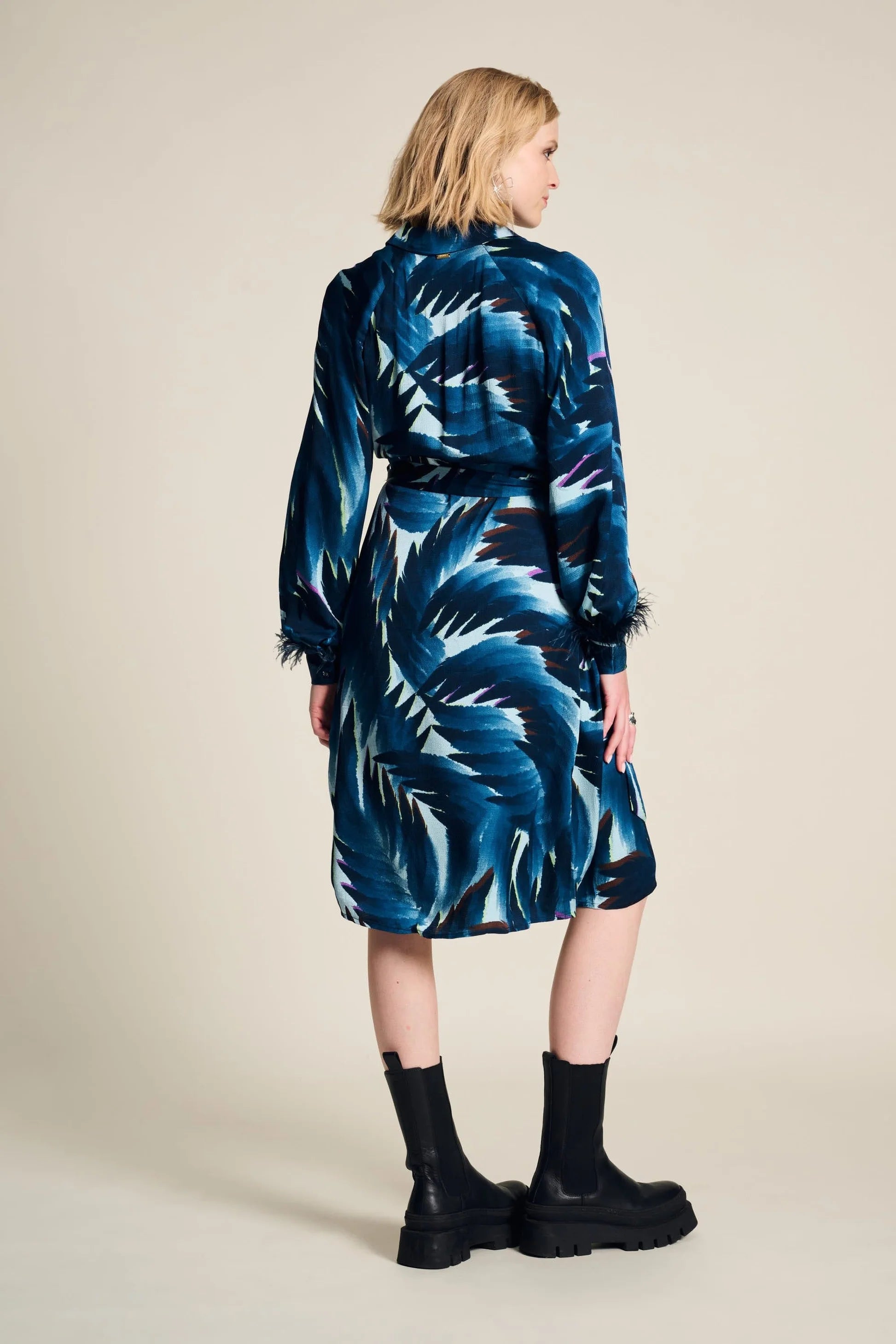 POM Dress - Jada Feathers Blue