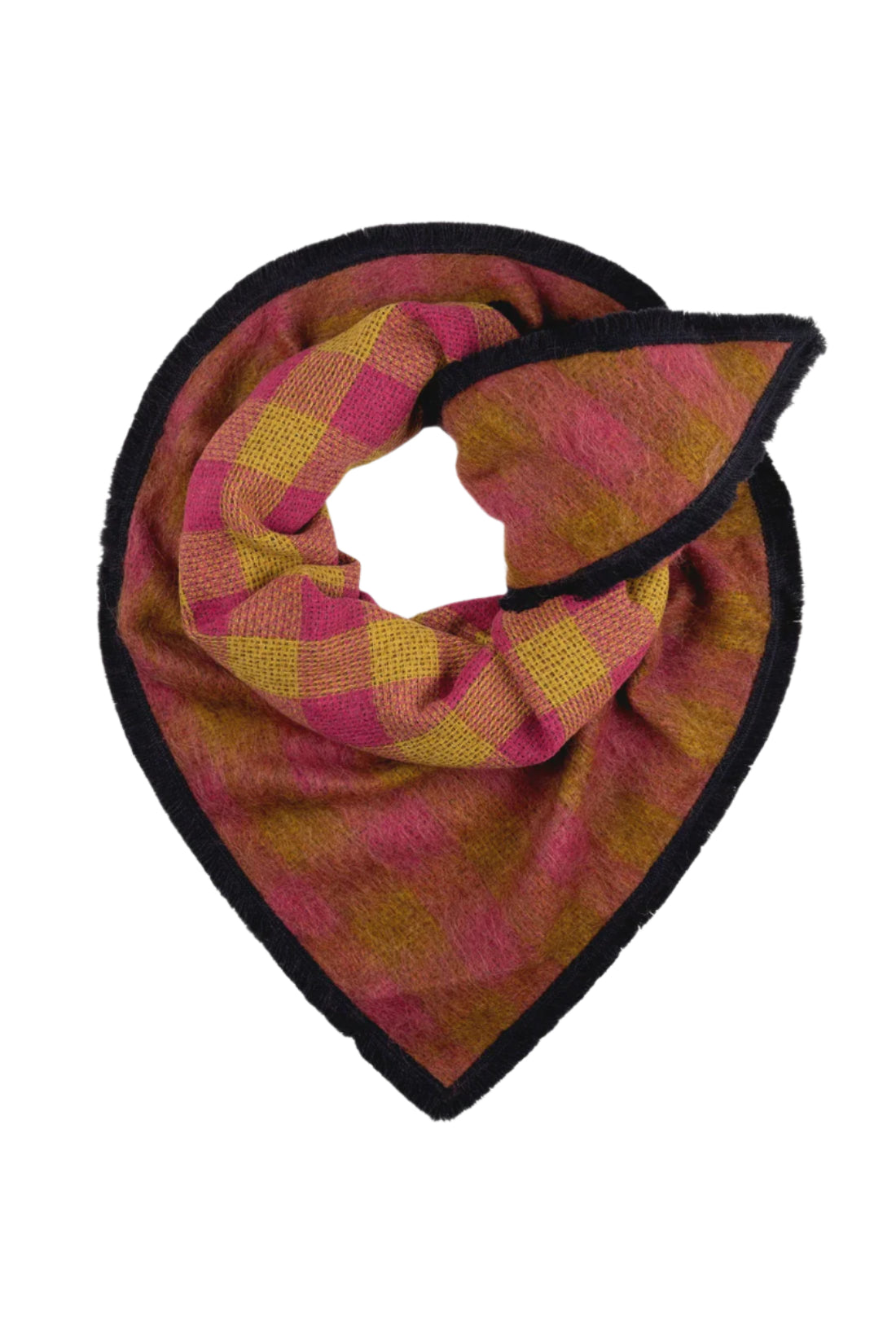 POM Shawl - Checks Pink Brown