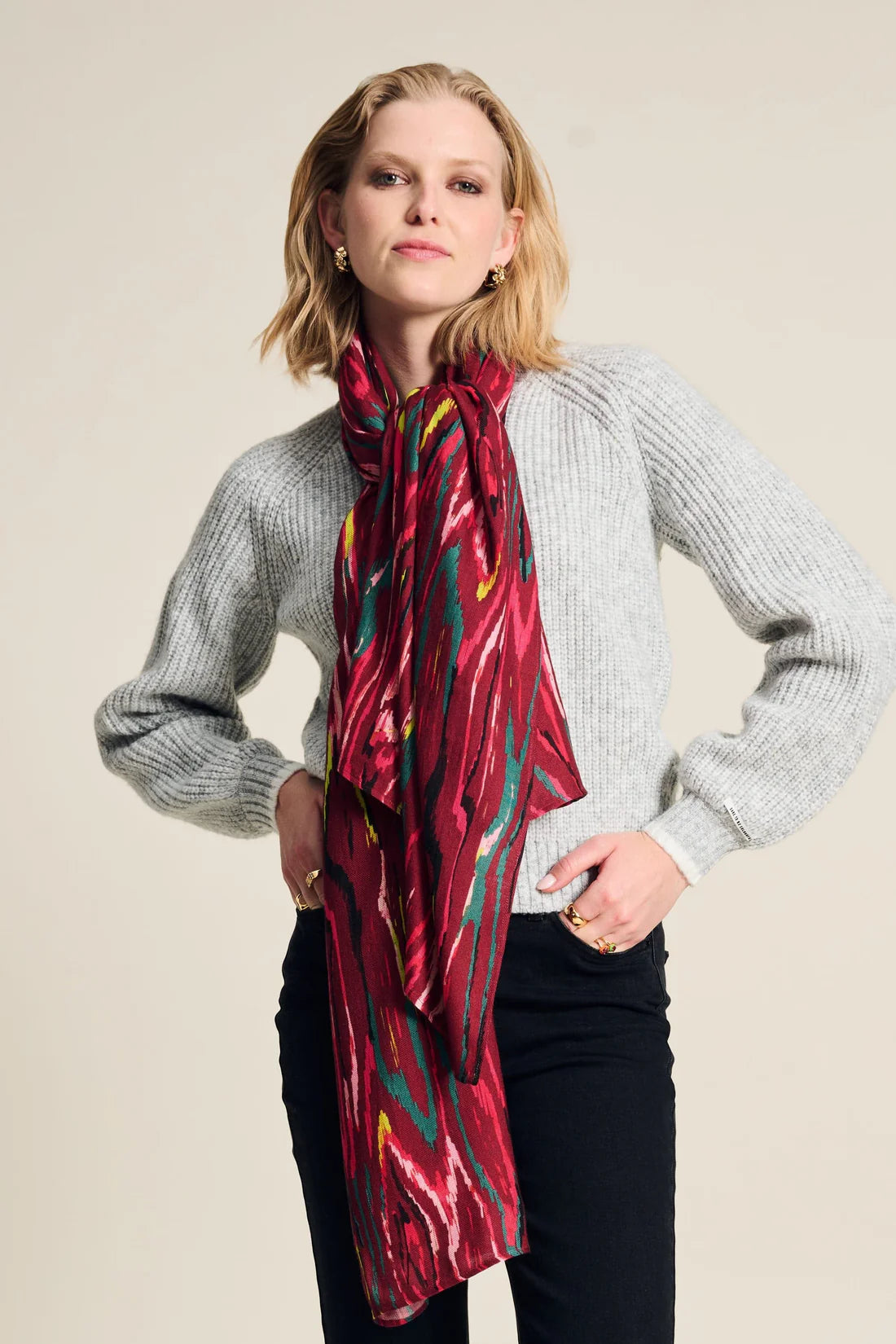 POM Amsterdam Shawl - Woody Burgundy Red