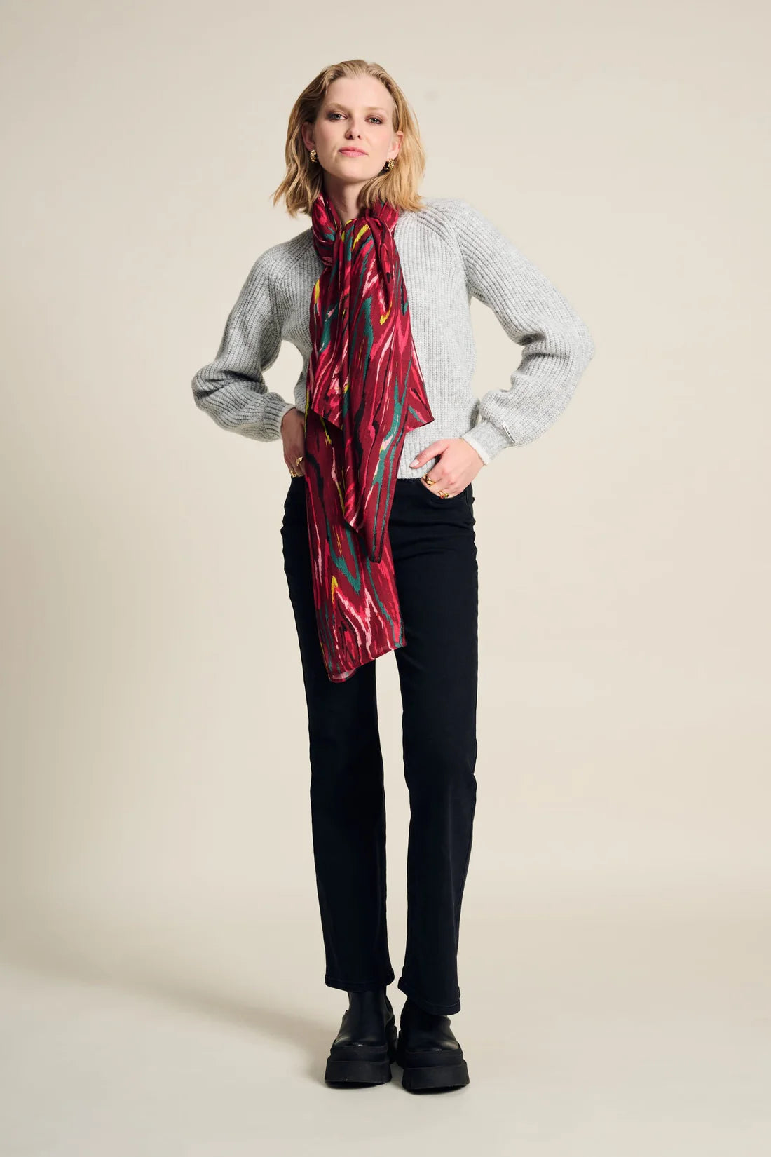 POM Amsterdam Shawl - Woody Burgundy Red