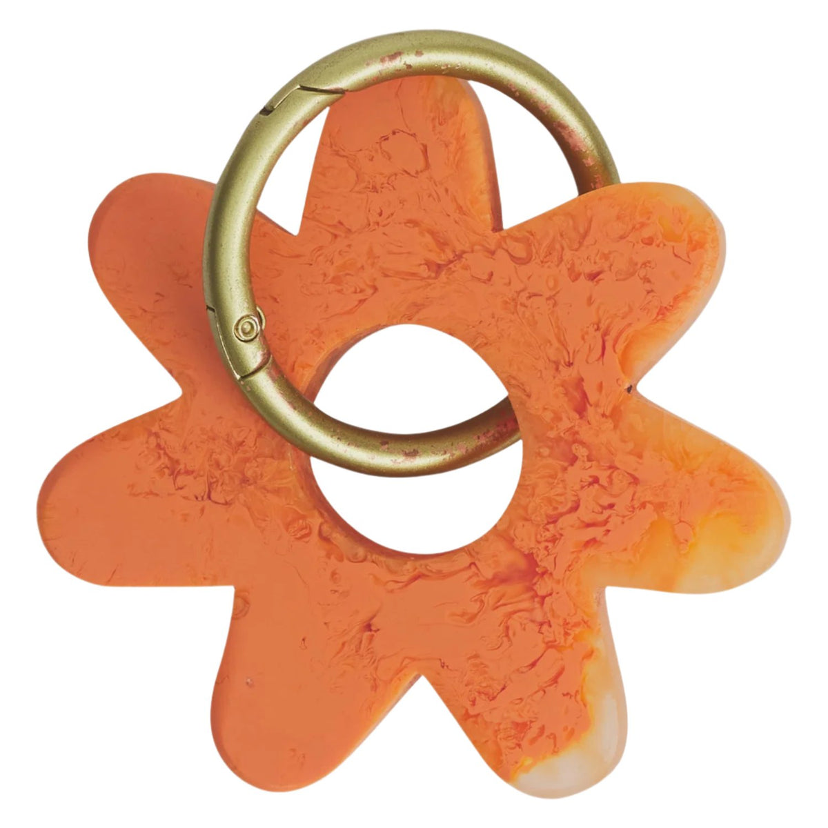 Sage and Clare Whitney Keyring - Persimmon orange resin

